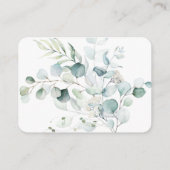 Blue Green Eucalyptus Wedding RSVP Details QR Code Begleitkarte (Rückseite)