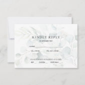 Blue Green Eucalyptus Wedding RSVP Response Einladung (Vorderseite)