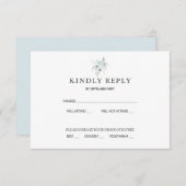Blue Green Eucalyptus Wedding RSVP Response Einladung (Vorne/Hinten)