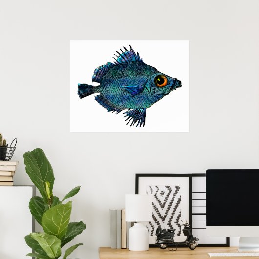 Blue Green Fantasy Discus Poster (Heimbüro)