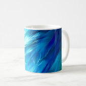 Blue Green Feather Abstract Kaffeetasse (VorderseiteRechts)