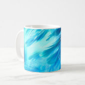 Blue Green Feather Abstract Kaffeetasse (Vorderseite Links)