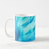 Blue Green Feather Abstract Kaffeetasse (Links)
