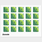 Blue Green Floral Aufkleber (Blatt)