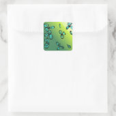 Blue Green Floral Aufkleber (Tasche)