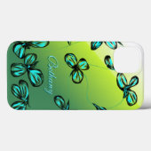 Blue Green Floral iPad Case *anpassen* (Rückseite (Horizontal))