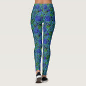 Blue Green Floral Leggings (Rückseite)