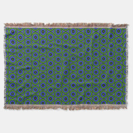 Blue Green Floral Mandala Throw Blanket Decke