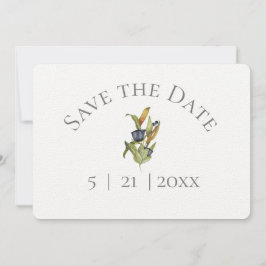 Blue & Green Floral Save the Date w Foto