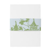 Blue Green Floral Watercolor Wedding Envelope Einladungsbanderole (Rückseitenbeispiel)