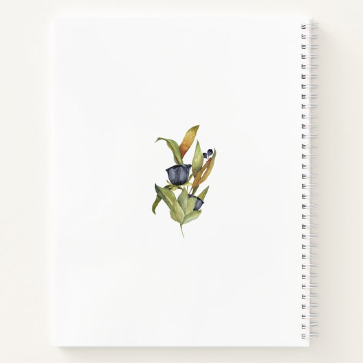 Blue & Green Floral Wedding Planner Notebook Notizblock (Rückseite)