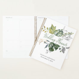 Blue & Green Floral Wedding Planner Notebook Planer