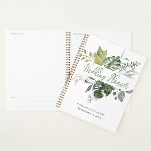 Blue & Green Floral Wedding Planner Notebook Planer (Anzeige)