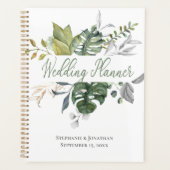 Blue & Green Floral Wedding Planner Notebook Planer (Vorderseite)