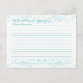 Blue Green Floral Words of Advice for the Bride Hinweiskarte (Rückseite)