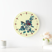 BLUE GREEN FLOWER BOUQUET WITH CARNATION GROßE WANDUHR (Zuhause)