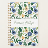 Blue & Green Flower Planner Planer (Vorderseite)