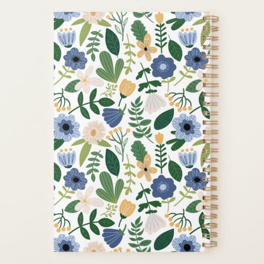 Blue & Green Flower Planner Planer (Rückseite)
