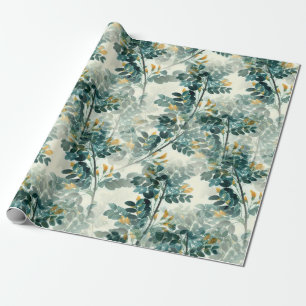  Blue Green Foliage  Geschenkpapier