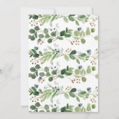 Blue Green Foliage Oh Deer Baby Dusche Einladung (Rückseite)