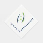 Blue & Green Football Hashmarks Papier Napkins Serviette (Ecke)