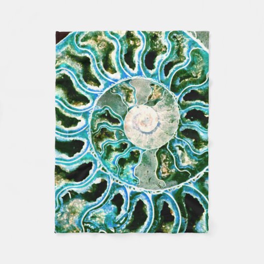 Blue Green Fossil Geode Fleecedecke (Vorderseite)