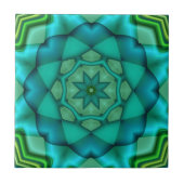 Blue Green Fraktal Art Keramik Tile Fliese (Vorderseite)