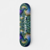 Blue Green Fraktal Art Spirals und Skate Trick Skateboard (Vorne)
