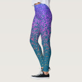 Blue Green Freckles Print Leggings (Links)