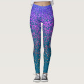 Blue Green Freckles Print Leggings (Vorderseite)