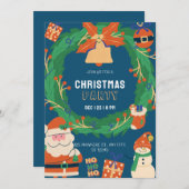 Blue Green Funny Funny Weihnachten Party Einladung (Vorne/Hinten)