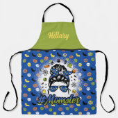 Blue Green Funny Halloween Momster Schürze (Vorderseite)