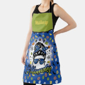Blue Green Funny Halloween Momster Schürze (InSitu)