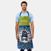 Blue Green Funny Halloween Momster Schürze (Getragen)