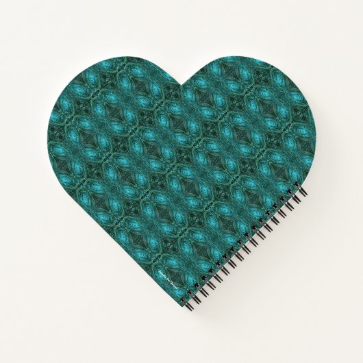 Blue Green Galaxy Heart Notebook Notizblock (Rückseite)