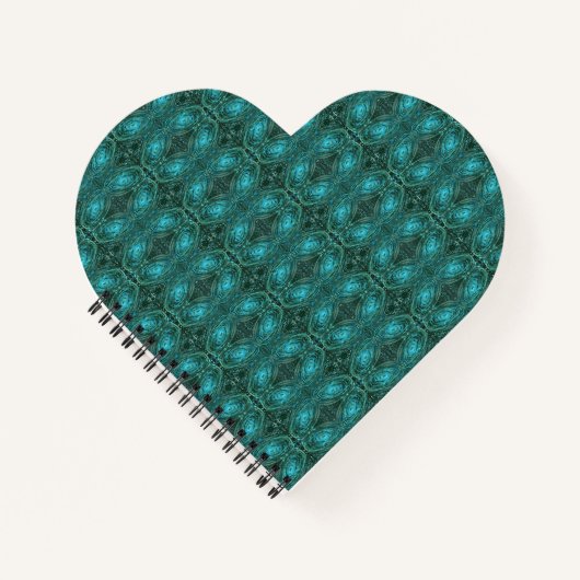 Blue Green Galaxy Heart Notebook Notizblock (Vorderseite)