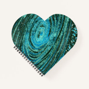 Blue Green Galaxy Heart Notebook Notizblock