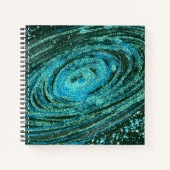 Blue Green Galaxy Notebook Notizblock (Vorderseite)