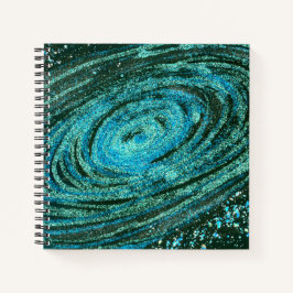 Blue Green Galaxy Notebook Notizblock