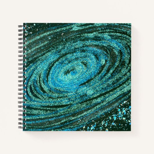 Blue Green Galaxy Notebook Notizblock (Vorderseite)