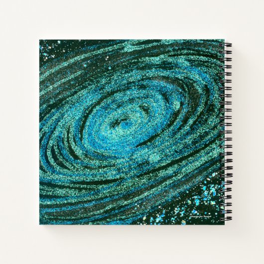 Blue Green Galaxy Notebook Notizblock (Rückseite)