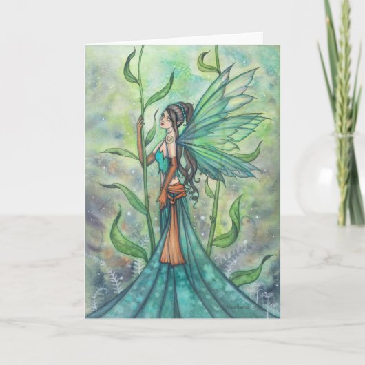 Blue Green Garden Fairy Art von Molly Harrison Karte (Vorderseite)
