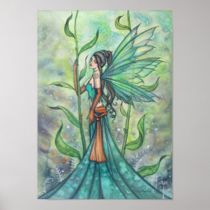 Blue Green Garden Fairy Art von Molly Harrison Poster