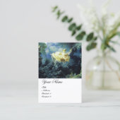 Blue Green Garden Yellow Rokoko Lady on Swing Visitenkarte (Stehend Vorderseite)