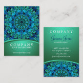 Blue & Green Gems Mandala Visitenkarte (Vorne/Hinten)