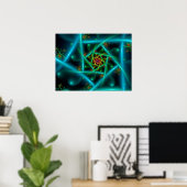 Blue Green Geometric Spiral Poster (Heimbüro)