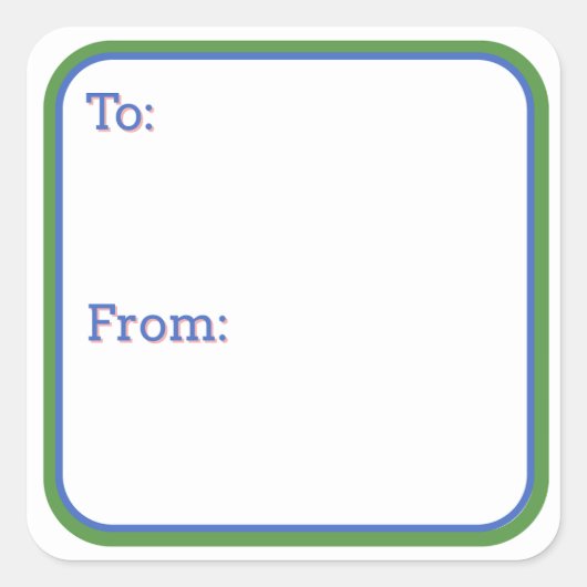 Blue & Green Gift Sticker (Vorderseite)