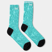 Blue Green giltter | Custom Name Socken (Rechts)
