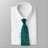 Blue Green Glitter Abstract Birthday Wedding Gift  Krawatte (Gebunden)