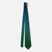 Blue Green Glitter Abstract Birthday Wedding Gift  Krawatte (Rückseite)